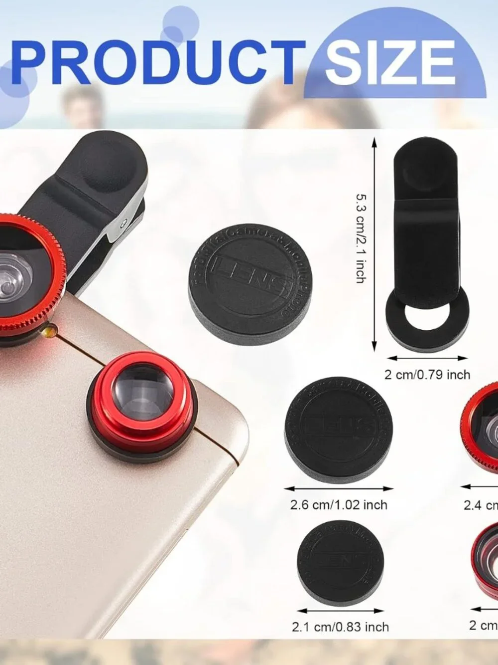 2 Pack 3-in-1 Camera Lens Kit: Fisheye, Macro, Wide Angle for Smartphones